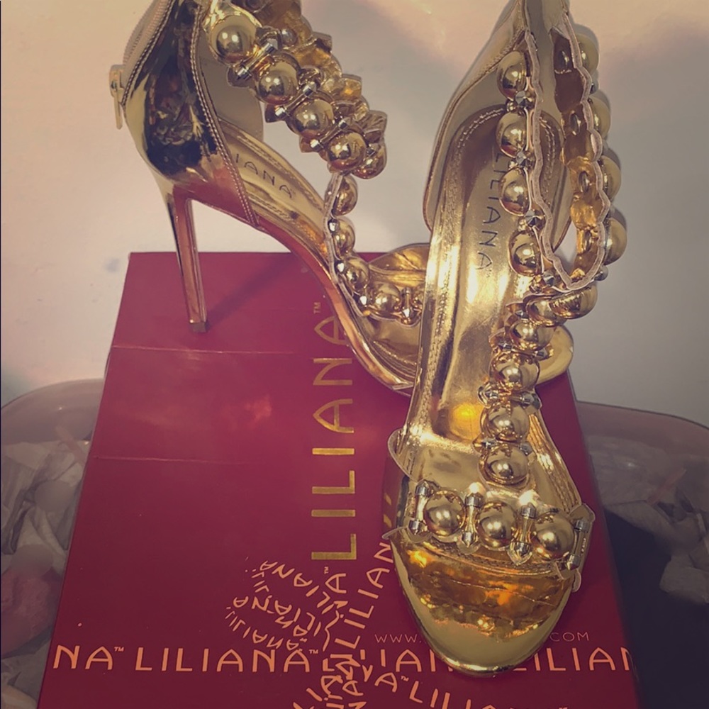 Gold and Silver open peep toe sandal